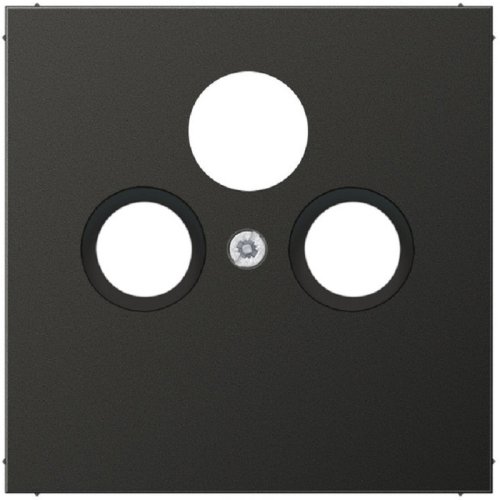 Лицевая панель Jung LS990 metal для 3-м. розетки TV+R+SAT антрацит фото Лицевая панель Jung LS990 metal для 3-м. розетки TV+R+SAT антрацит картинка